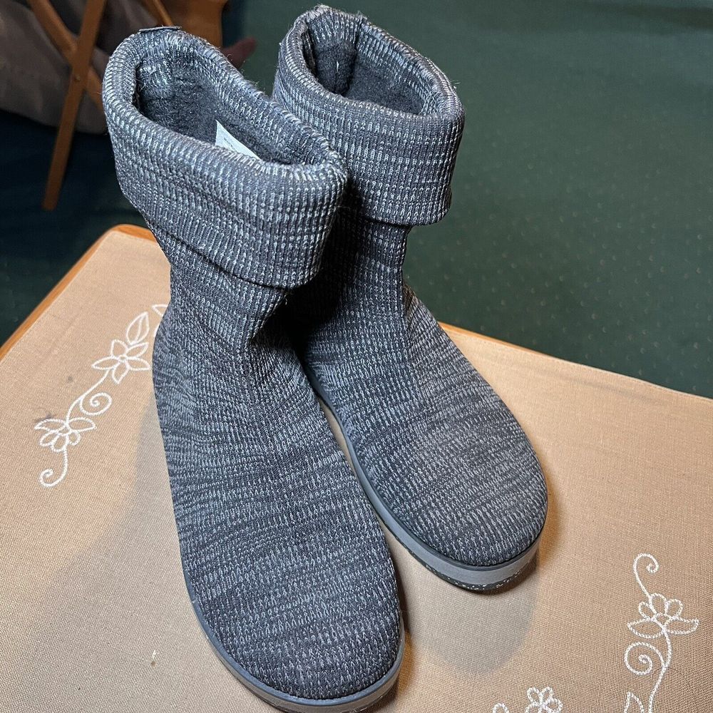 Merrell Juno Gray Knit Pull Up Sock Comfort Slipper Boots Women's 8‎ / 38.5